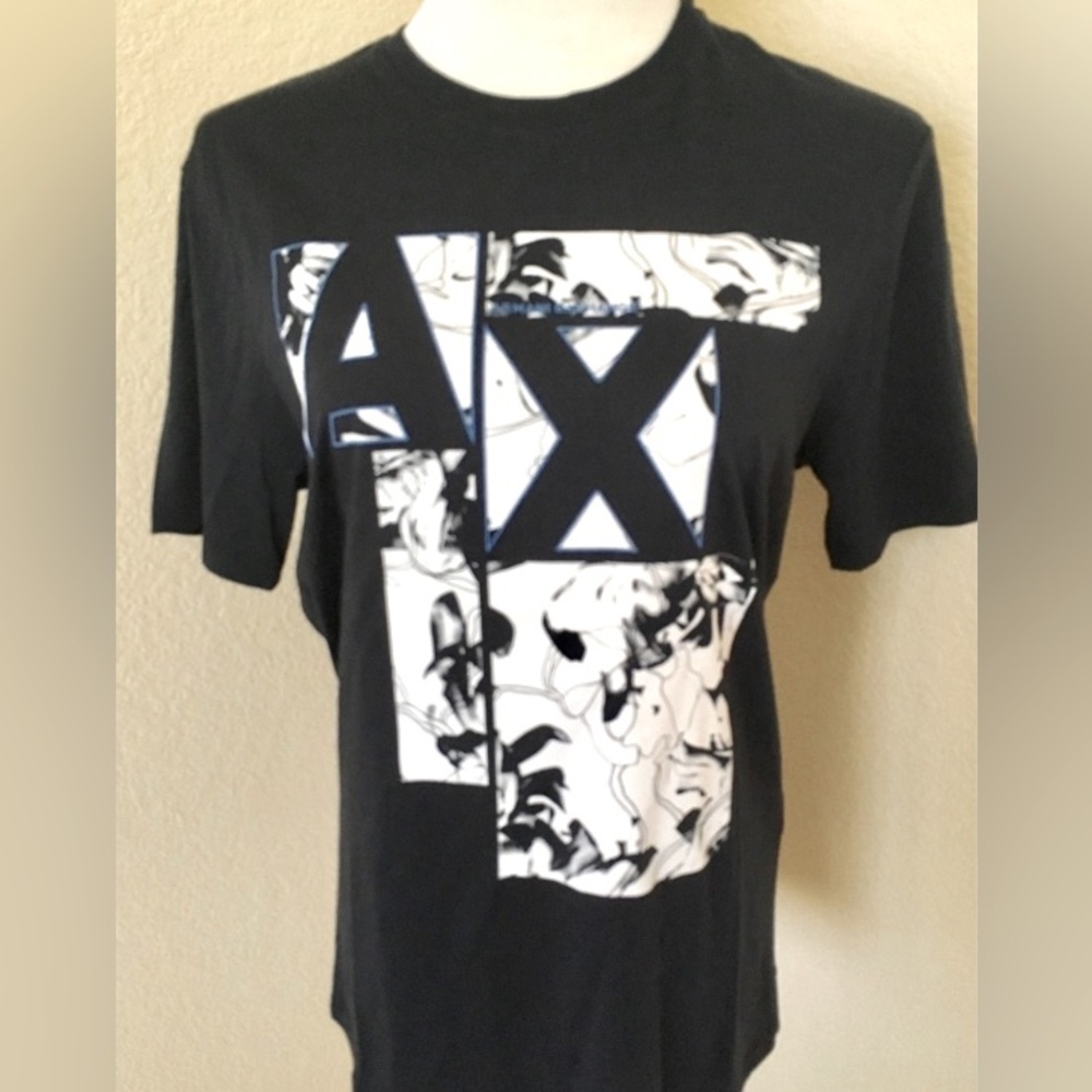 Armani Exchange graphic T shirt navy blue white T